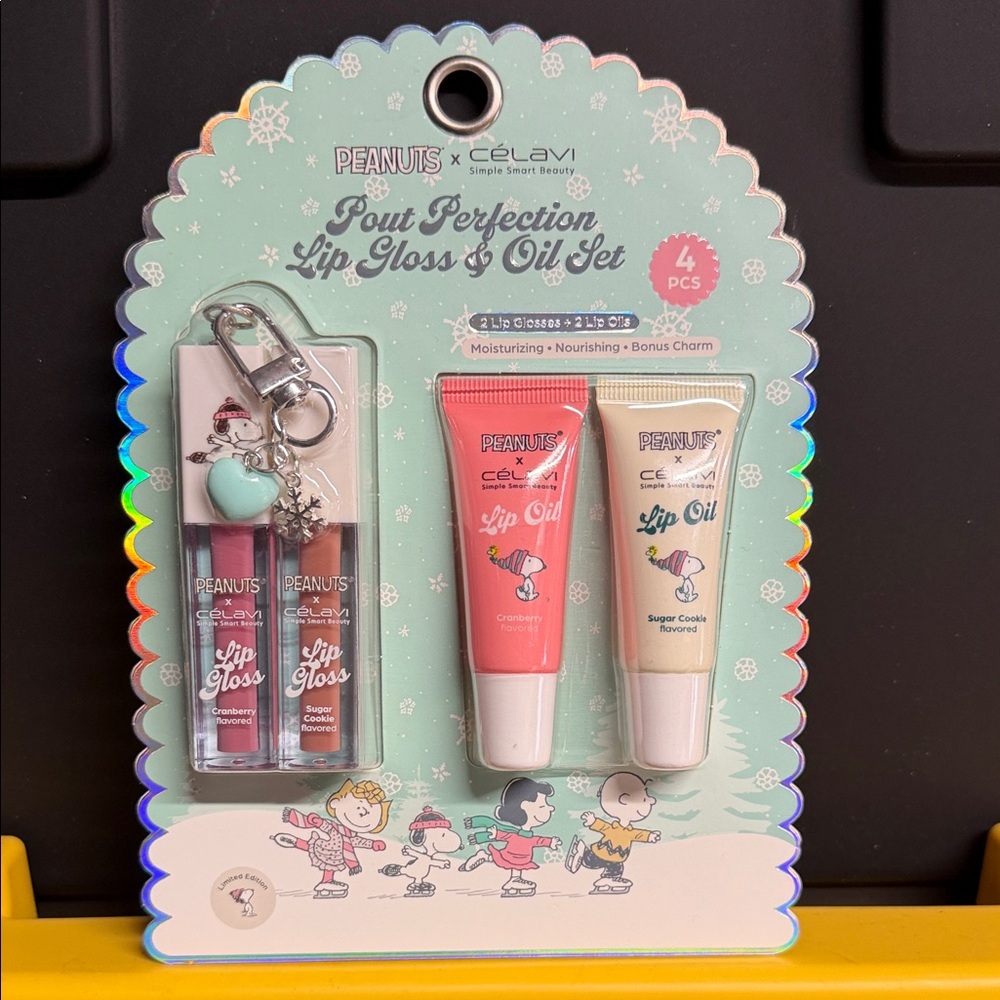 Peanuts x Célavi Pout Perfection Lip Gloss & Lip Oil Set - Pink & Cream